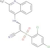 2-((2,4-dichlorophenyl)sulfonyl)-3-((2-methyl(4-quinolyl))amino)prop-2-enenitrile