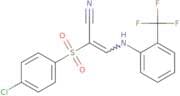 2-((4-chlorophenyl)sulfonyl)-3-((2-(trifluoromethyl)phenyl)amino)prop-2-enenitrile