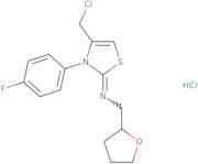 N-[4-(Chloromethyl)-3-(4-fluorophenyl)-2,3-dihydro-1,3-thiazol-2-ylidene]-1-(oxolan-2-yl)methanami…