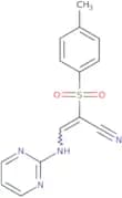 2-((4-methylphenyl)sulfonyl)-3-(pyrimidin-2-ylamino)prop-2-enenitrile