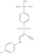 2-((4-(tert-butyl)phenyl)sulfonyl)-3-((4-fluorophenyl)amino)prop-2-enenitrile
