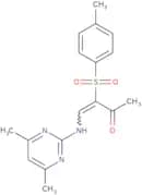 4-((4,6-dimethylpyrimidin-2-yl)amino)-3-((4-methylphenyl)sulfonyl)but-3-en-2-one