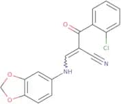 3-(benzo[3,4-d]1,3-dioxolen-5-ylamino)-2-((2-chlorophenyl)carbonyl)prop-2-enenitrile