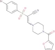 2-((4-bromophenyl)sulfonyl)-3-(4-(2-furylcarbonyl)piperazinyl)prop-2-enenitrile