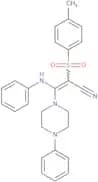 2-((4-methylphenyl)sulfonyl)-3-(phenylamino)-3-(4-phenylpiperazinyl)prop-2-enenitrile