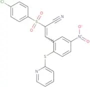 2-((4-chlorophenyl)sulfonyl)-3-(5-nitro-2-(2-pyridylthio)phenyl)prop-2-enenitrile