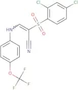 2-((2,4-dichlorophenyl)sulfonyl)-3-((4-(trifluoromethoxy)phenyl)amino)prop-2-enenitrile