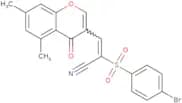3-(5,7-dimethyl-4-oxo(4H-chromen-3-yl))-2-((4-bromophenyl)sulfonyl)prop-2-enenitrile