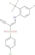 2-((4-chlorophenyl)sulfonyl)-3-((4-fluoro-2-(trifluoromethyl)phenyl)amino)prop-2-enenitrile