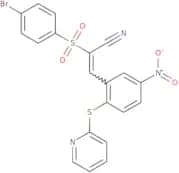 2-((4-bromophenyl)sulfonyl)-3-(5-nitro-2-(2-pyridylthio)phenyl)prop-2-enenitrile