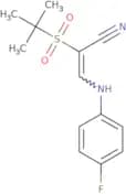 2-((tert-butyl)sulfonyl)-3-((4-fluorophenyl)amino)prop-2-enenitrile