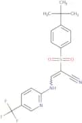 2-((4-(tert-butyl)phenyl)sulfonyl)-3-((5-(trifluoromethyl)(2-pyridyl))amino)prop-2-enenitrile