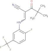 2-(2,2-dimethylpropanoyl)-3-((2-fluoro-5-(trifluoromethyl)phenyl)amino)prop-2-enenitrile