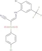3-((2-bromo-5-(trifluoromethyl)phenyl)amino)-2-((4-chlorophenyl)sulfonyl)prop-2-enenitrile