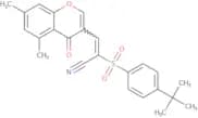 2-((4-(tert-butyl)phenyl)sulfonyl)-3-(5,7-dimethyl-4-oxo(4H-chromen-3-yl))prop-2-enenitrile