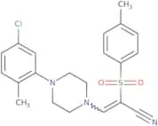 3-(4-(5-chloro-2-methylphenyl)piperazinyl)-2-((4-methylphenyl)sulfonyl)prop-2-enenitrile