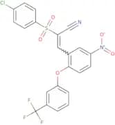 2-((4-chlorophenyl)sulfonyl)-3-(5-nitro-2-(3-(trifluoromethyl)phenoxy)phenyl)prop-2-enenitrile