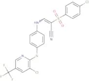 2-((4-chlorophenyl)sulfonyl)-3-((4-(3-chloro-5-(trifluoromethyl)(2-pyridylthio))phenyl)amino)prop-…