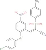 3-(2-(4-chlorophenylthio)-5-nitrophenyl)-2-((4-methylphenyl)sulfonyl)prop-2-enenitrile