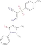 3-((2,3-dimethyl-5-oxo-1-phenyl(3-pyrazolin-4-yl))amino)-2-((4-methylphenyl)sulfonyl)prop-2-enenit…