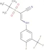2-((tert-butyl)sulfonyl)-3-((4-fluoro-3-(trifluoromethyl)phenyl)amino)prop-2-enenitrile