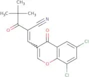 3-(6,8-dichloro-4-oxo(4H-chromen-3-yl))-2-(2,2-dimethylpropanoyl)prop-2-enenitrile