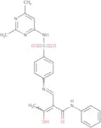 2-acetyl-3-((4-(((2,6-dimethylpyrimidin-4-yl)amino)sulfonyl)phenyl)amino)-N-phenylprop-2-enamide