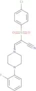 2-((4-chlorophenyl)sulfonyl)-3-(4-(2-fluorophenyl)piperazinyl)prop-2-enenitrile