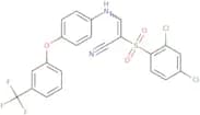 2-((2,4-dichlorophenyl)sulfonyl)-3-((4-(3-(trifluoromethyl)phenoxy)phenyl)amino)prop-2-enenitrile