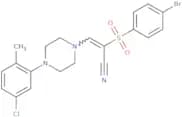 2-((4-bromophenyl)sulfonyl)-3-(4-(5-chloro-2-methylphenyl)piperazinyl)prop-2-enenitrile