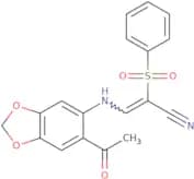 3-((6-acetylbenzo[3,4-d]1,3-dioxolan-5-yl)amino)-2-(phenylsulfonyl)prop-2-enenitrile