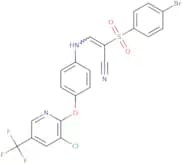 2-((4-bromophenyl)sulfonyl)-3-((4-(3-chloro-5-(trifluoromethyl)(2-pyridyloxy))phenyl)amino)prop-2-…