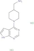 (1-{7H-Pyrrolo[2,3-d]pyrimidin-4-yl}piperidin-4-yl)methanamine dihydrochloride