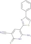 6-Amino-5-(4-phenyl-1,3-thiazol-2-yl)-2-sulfanylpyridine-3-carbonitrile