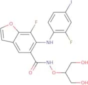 N-((1,3-Dihydroxypropan-2-yl)oxy)-7-fluoro-6-((2-fluoro-4-iodophenyl)amino)benzofuran-5-carboxamide