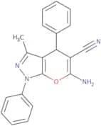 6-Amino-3-methyl-1,4-diphenyl-1,4-dihydropyrano[2,3-c]pyrazole-5-carbonitrile
