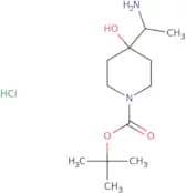 tert-Butyl 4-(1-aminoethyl)-4-hydroxypiperidine-1-carboxylate hydrochloride