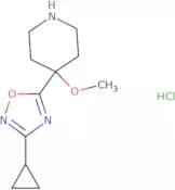 4-(3-Cyclopropyl-1,2,4-oxadiazol-5-yl)-4-methoxypiperidine hydrochloride