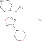 4-Methoxy-4-[3-(oxan-4-yl)-1,2,4-oxadiazol-5-yl]piperidine hydrochloride
