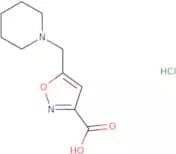 5-(Piperidin-1-ylmethyl)-1,2-oxazole-3-carboxylic acid hydrochloride