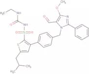 N-(Ethylcarbamoyl)-3-(4-((5-formyl-4-methoxy-2-phenyl-1H-imidazol-1-yl)methyl)phenyl)-5-isobutylth…