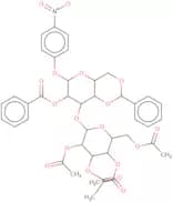 4-Nitrophenyl 3-O-(2,3,4,6-tetra-O-acetyl-a-D-mannopyranosyl)-2-O-benzoyl-4,6-O-benzylidene-a-D-ma…