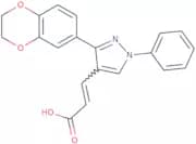 (2E)-3-[3-(2,3-Dihydro-1,4-benzodioxin-6-yl)-1-phenyl-1H-pyrazol-4-yl]prop-2-enoic acid