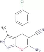 6-Amino-4-(4-chlorophenyl)-3-methyl-1,4-dihydropyrano[2,3-c]pyrazole-5-carbonitrile