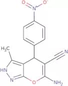 6-Amino-3-methyl-4-(4-nitrophenyl)-4H-pyrano[3,2-d]pyrazole-5-carbonitrile