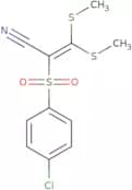 2-((4-chlorophenyl)sulfonyl)-3,3-dimethylthioprop-2-enenitrile