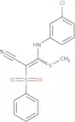 3-((3-Chlorophenyl)amino)-3-methylthio-2-(phenylsulfonyl)prop-2-enenitrile