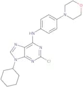 2-Chloro-9-cyclohexyl-N-[4-(4-morpholinyl)phenyl]-9H-purin-6-amine