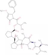 Dolastatin 15 (5S)-1-[(2S)-O-(N,N-Dimethyl-Val-Val-N-Me-Val-Pro-Pro)-2-hydroxyisovaleryl]-2-oxo-4-…