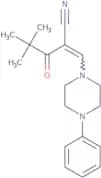 2-(2,2-dimethylpropanoyl)-3-(4-phenylpiperazinyl)prop-2-enenitrile